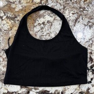 Black Halter Crop Top